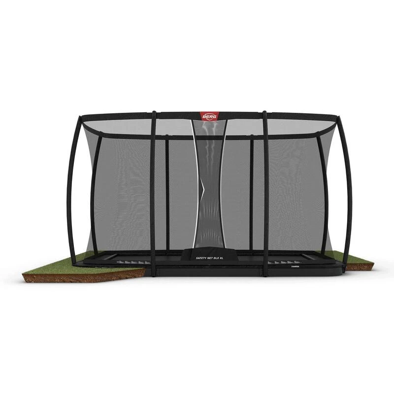 BERG Ultim Champion Trampoline FlatGround 410 Noir + Filet De Sécurité DLX XL 3 BERG Ultim Champion Trampoline FlatGround 410 Noir + Filet De Sécurité DLX XL