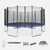 Trampoline 490cm Bleu Avec Pack D'accessoires + Tente I Sweeek -Trampoline Rabais Boutique trampoline 490cm bleu avec pack daccessoires tente i sweeek