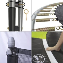 Trampoline De Jardin 244 Cm + Filet De Sécurité + échelle JUMPI Vert/Noir 250 7 Trampoline De Jardin 244 Cm + Filet De Sécurité + échelle JUMPI Vert/Noir 250 -Trampoline Rabais Boutique trampoline de jardin 244 cm filet de securite echelle jumpi vertnoir 250 1