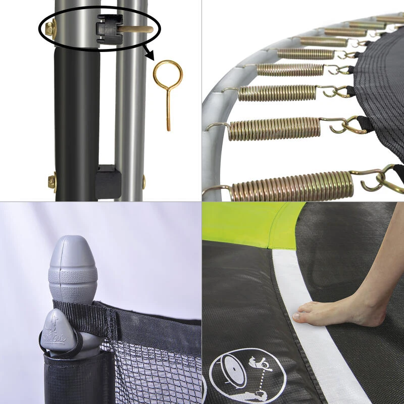 Trampoline De Jardin 244 Cm + Filet De Sécurité + échelle JUMPI Vert/Noir 250 4 Trampoline De Jardin 244 Cm + Filet De Sécurité + échelle JUMPI Vert/Noir 250 – Image 2