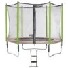 Trampoline De Jardin 305 Cm + Filet De Sécurité + échelle JUMPI Taupe/Vert 300 -Trampoline Rabais Boutique trampoline de jardin 305 cm filet de securite echelle jumpi taupevert 300