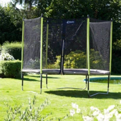 Trampoline De Jardin 305 Cm + Filet De Sécurité JUMPI Taupe/Vert 300 -Trampoline Rabais Boutique trampoline de jardin 305 cm filet de securite jumpi taupevert 300 2