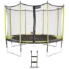 Trampoline De Jardin 426 Cm + Filet De Sécurité + échelle JUMPI Vert/Noir 430 -Trampoline Rabais Boutique trampoline de jardin 426 cm filet de securite echelle jumpi vertnoir 430