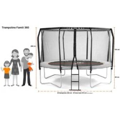 Trampoline De Jardin Rond Ø366cm Avec Filet De Sécurité + échelle - Fabrication -Trampoline Rabais Boutique trampoline de jardin rond o366cm avec filet de securite echelle fabrication 2