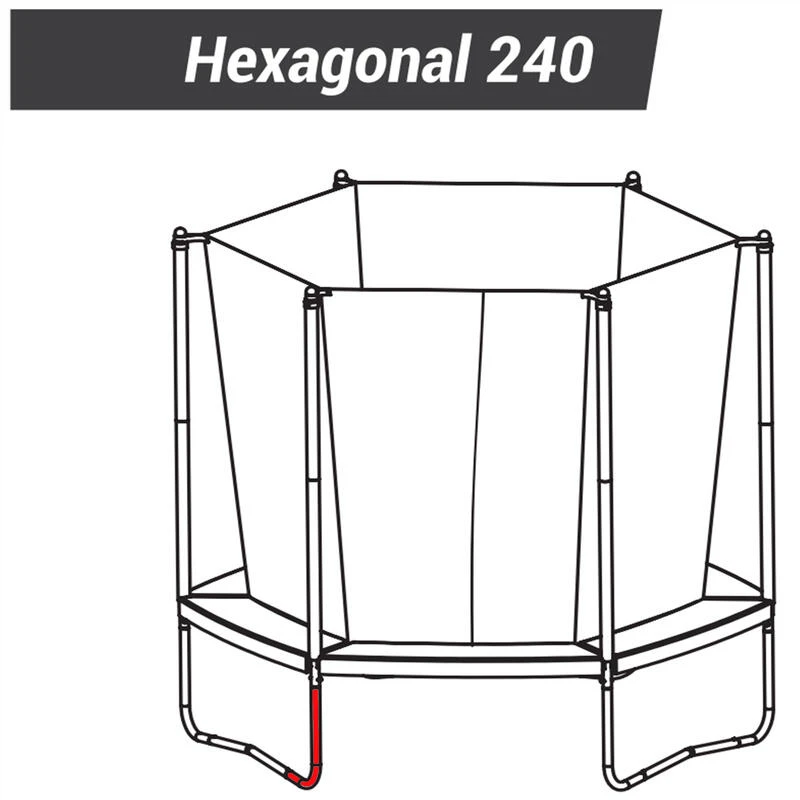 TRAMPOLINE HEXAGONAL 240 - Pied En L 5 TRAMPOLINE HEXAGONAL 240 - Pied En L – Image 3