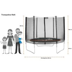 Trampoline Rond Ø250cm Avec Filet, échelle, Bâche Et Kit Ancrage- RALLI 250 -Trampoline Rabais Boutique trampoline rond o250cm avec filet echelle bache et kit ancrage ralli 250 3