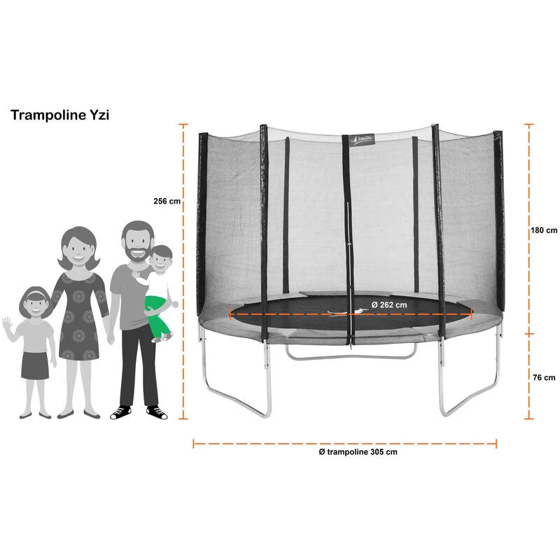 Trampoline Rond Ø300cm Avec Filet, échelle, Bâche Et Kit Ancrage - RALLI 300 6 Trampoline Rond Ø300cm Avec Filet, échelle, Bâche Et Kit Ancrage - RALLI 300 – Image 4