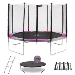 Trampoline Rond Ø360cm Avec Filet, échelle, Bâche Et Kit Ancrage - RALLI 360